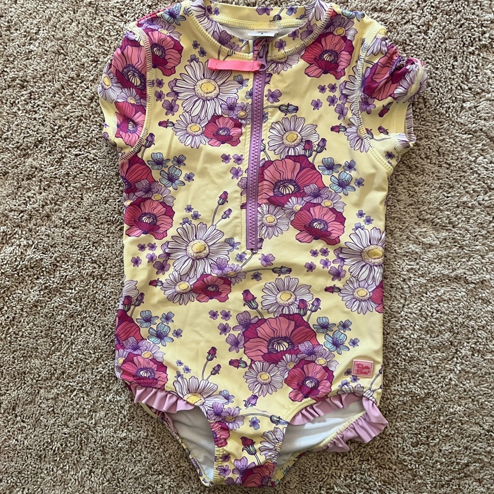 Rufflebutts Short Sleeve One Piece Rash Guard